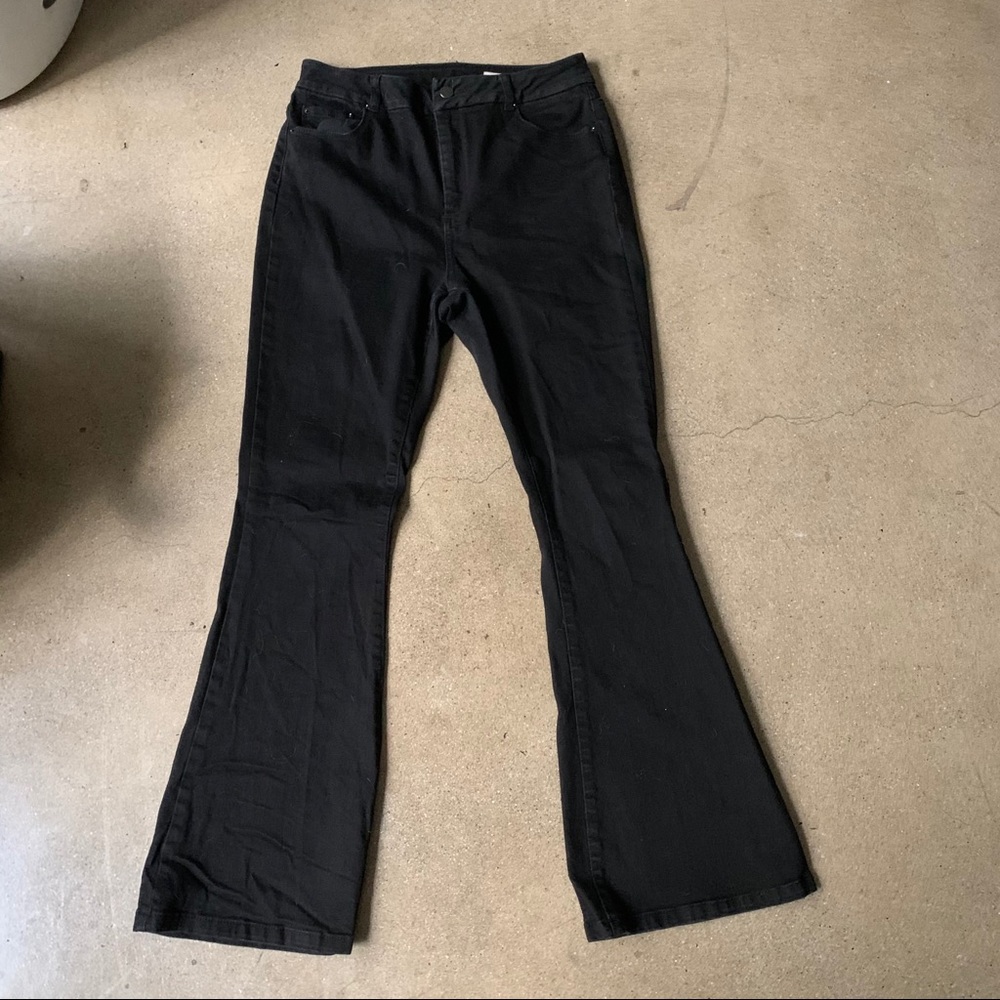 Asos high waisted flare black jeans